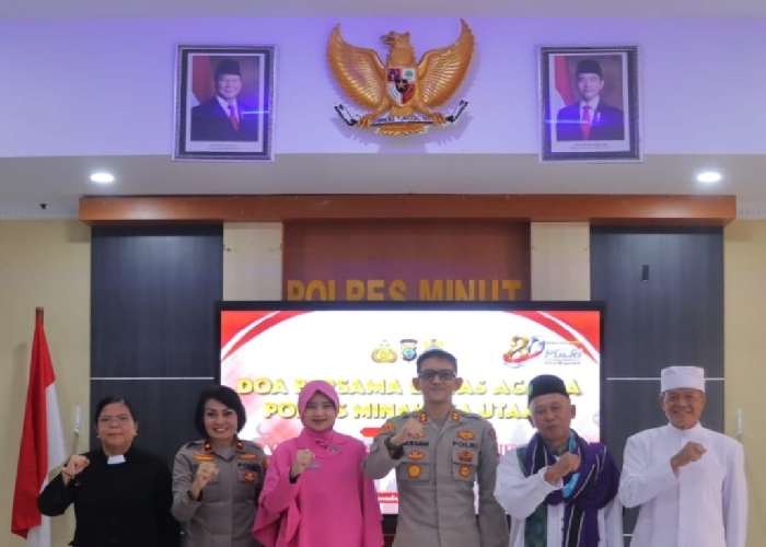 FKUB Minut Hadiri HUT Bhayangkara Ke- 80 Di Polres Minut Gelar Doa Bersama Lintas Agama