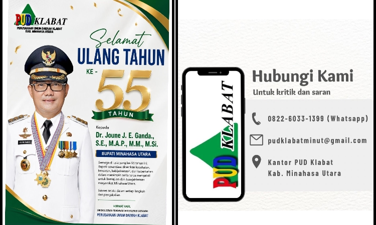 KPM PUD Klabat Dr. Joune J.E Ganda Berulang Tahun Hari Ini, Segenap Direksi Dan Karyawan PUD&hellip;